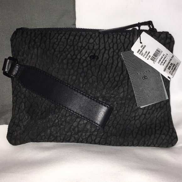 NWT AVGVS sueded black bubble pouch - Picture 1 of 5